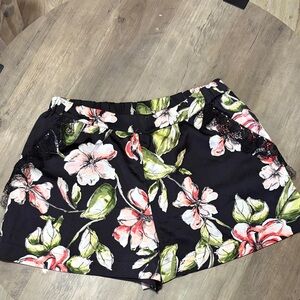 Guess Black Floral High Waist Women's Shorts